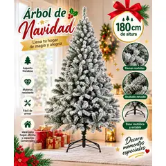 GENERICO - ARBOL NAVIDEÑO NEVADO 180 CM / NAVIDAD