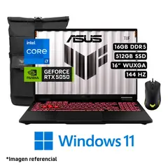 ASUS - LAPTOP ASUS TUF FX608JHI-TU312 F16 16" WUXGA IPS CORE I7-14650HX 16GB DDR5 512GB SSD RTX 5050 8GB  16”  WIN11