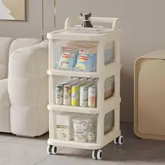 GENERICO - CARRITO ORGANIZADOR CON TRES CAJONES COLOR CREMA