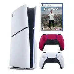 PLAYSTATION - Consola PlayStation 5 Slim lector de discos + Mando Cosmic Red + FC 27