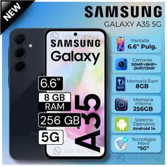 SAMSUNG - Celular Samsung Galaxy A35 5G 6.6" Pulg. 8GB RAM 256GB Android 14 - Negro