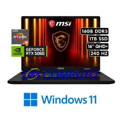 Msi - LAPTOP MSI CROSSHAIR A16 HX D8WFKG AMD RYZEN 9 8940HX 16GB RAM 1TB SSD RTX 5060-8GB 16" QHD WIN11