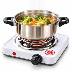 GENERICO - Cocina Eléctrica 1 Hornillas 1000W GFT-1010B con Control de Temperatura