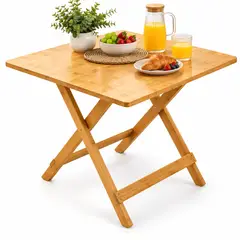 INSPIRA MARKET - Mesa Plegable 67 x 67 cm con Patas Cruzadas para Terraza, Jardín, Balcón y Exterior