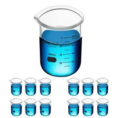 GENERICO - Vaso precipitado Maccx 100ml vidrio borosilicato 12 piezas