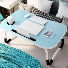 GENERAL - Mesita Multifunción Celeste Ergonómica para Laptop y Comodidad en Cama