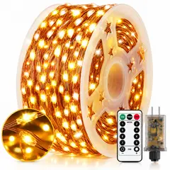 ARTEZA - Luces de Hadas 50m 500 LED Alambre de Cobre Ámbar con 8 Modos y Brillo Ajustable