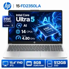 HP - Laptop HP 15-fd2350la AI – Intel Core Ultra 5 225U, 8GB RAM, 512GB SSD, 15.6” Full HD, Windows 11