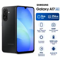 SAMSUNG - Samsung Galaxy A17 4G 8GB RAM + 256GB – Black (sin registro en lista blanca)