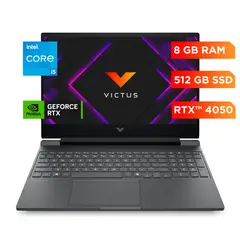 HP - Laptop Gamer Victus by HP 15-fa2018la, Intel Core i5, 8 GB RAM, NVIDIA GeForce RTX 4050, 512 GB SSD, 15.6" FHD 144 Hz, Windows 11 Home