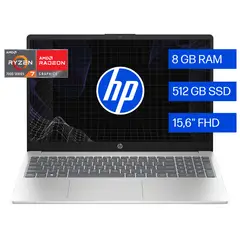 HP - Laptop HP 15-fc0287la, AMD Ryzen 7, 8 GB RAM, 512 GB SSD, 15.6" FHD, Windows 11 Home