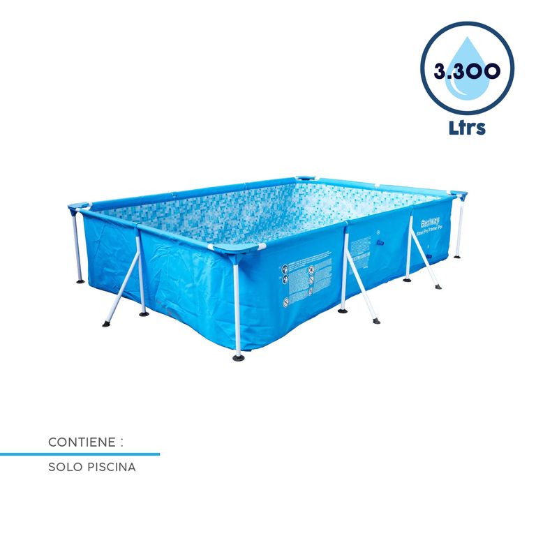 Piscina Estructural Rectangular Bestway Steel Pro 300x201x66 cm Azul