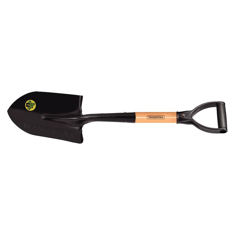 Pala Punta Huevo Junior Acero Negro con Mango de Madera 15x7cm