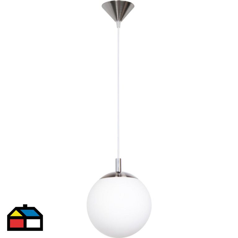 Lámpara Colgante de Techo 1 Luz Rondo Plateada