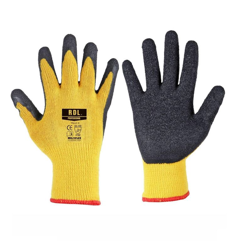Guantes de Seguridad Multiflex de Látex Amarillo Pack x 6 pares Talla L