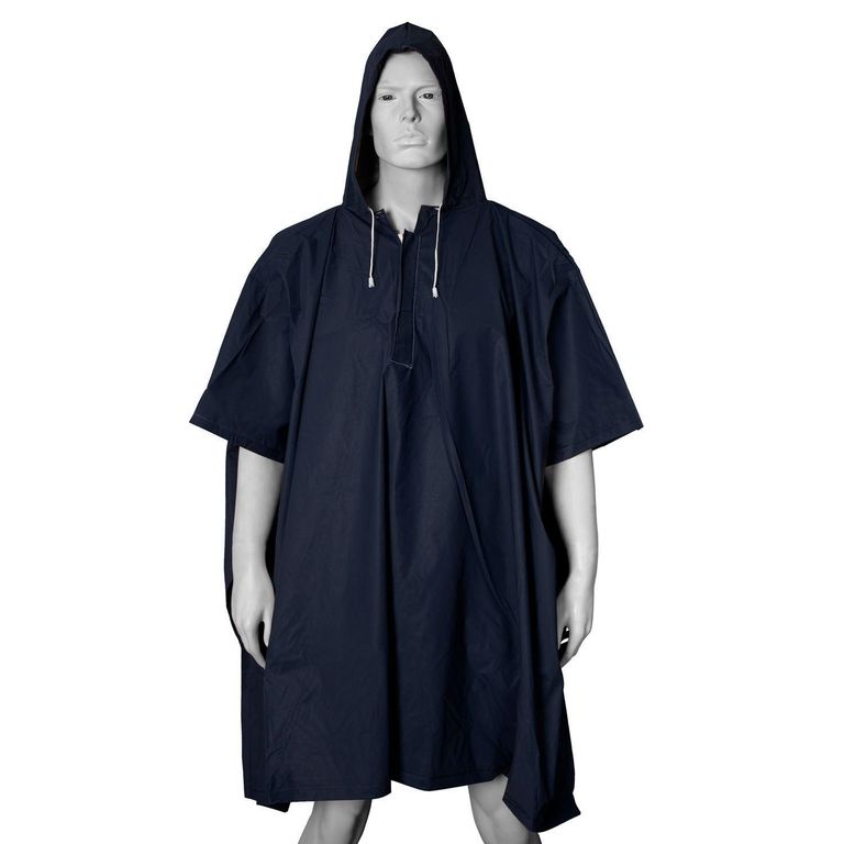 Poncho para Lluvia de PVC con Capucha Impermeable Azul