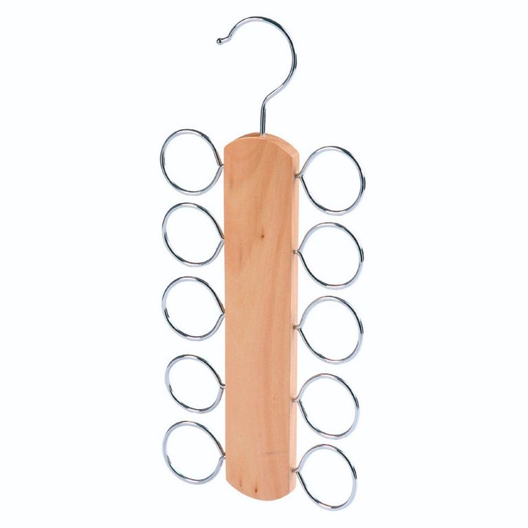 Organizador de Corbatas y Pañuelos de Madera 10 Divisiones