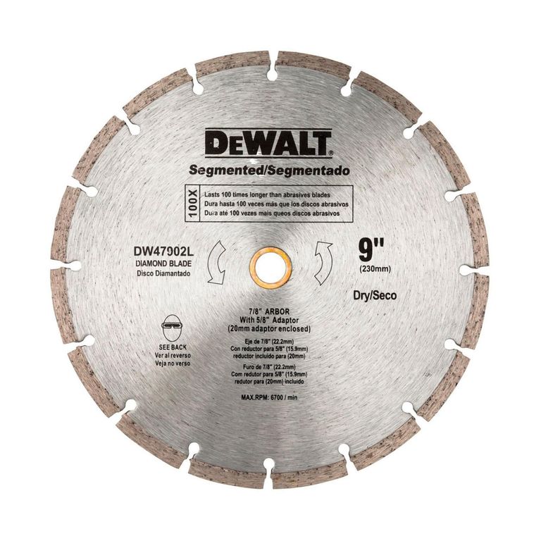 Disco Diamantado Segmentado para concreto 9" Dewalt
