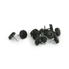ZENDER - Pads de Plástico Deslizantes con Clavo Negro 18 mm. x 12 unid.