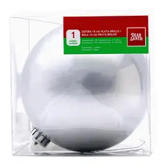 DEAR SANTA - Esfera de Navidad Plata 15cm