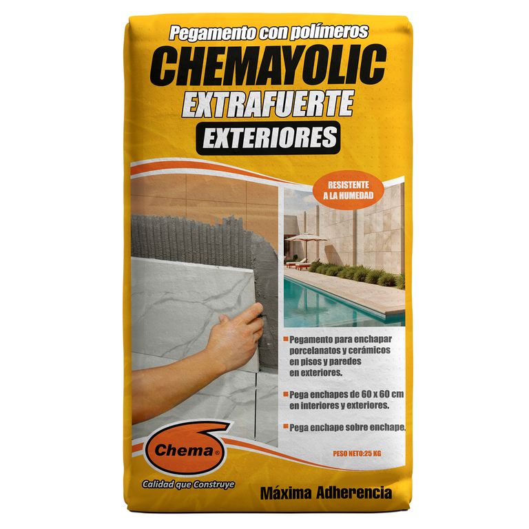 Pegamento para Cerámicas o Porcelanatos Chema Gris Extrafuerte 25kg