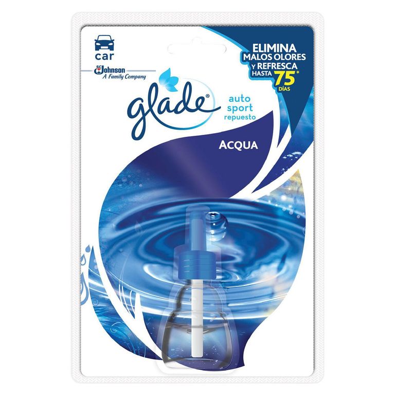 Repuesto Aromatizante Glade Líquido Auto Sport Aroma Acqua
