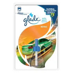 GLADE - Repuesto Ambientador para AutoGlade Líquido Sport Ambientador para AutoNitro