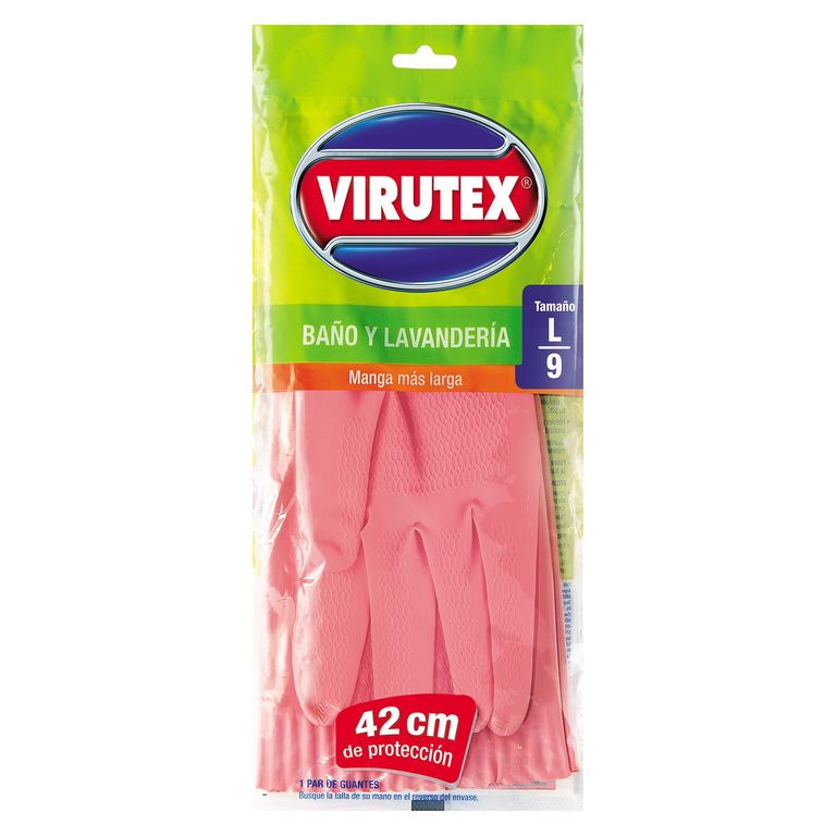 Guantes de Látex Multiuso Talla L - Rosado