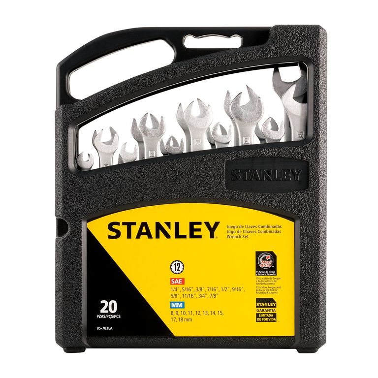 Set Llaves Mixtas Stanley Milimetros/Pulgadas 20 Unidades