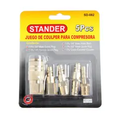 MAJOR - Acople Rápido de Bronce 1/4" 5 Piezas Major