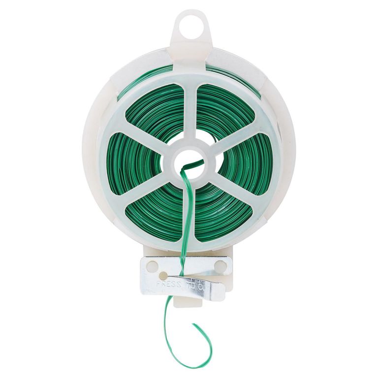 Cable Amarra Plantas 50mt Plástico Verde