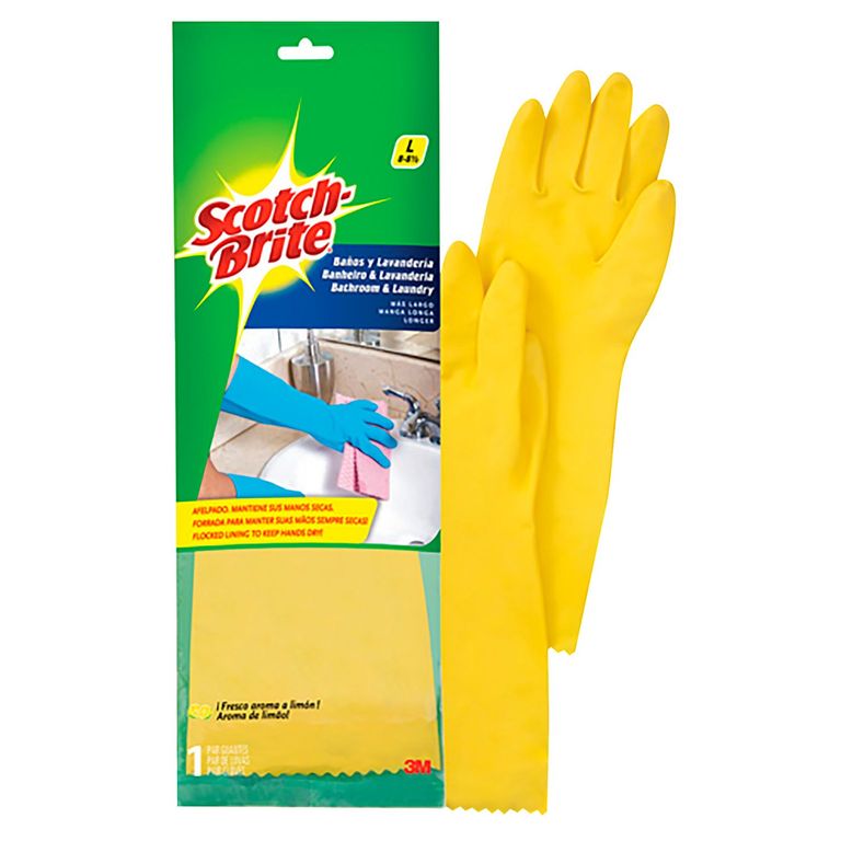 Guantes de Baño y Lavandería Talla L - Amarillo