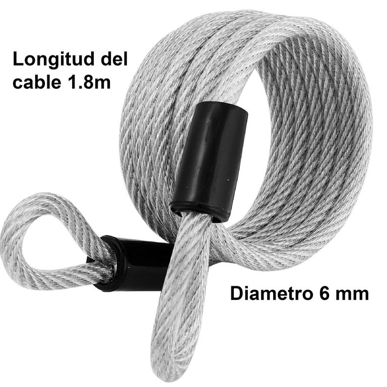Cable con Cubierta Masterlock 65D 1.8 m