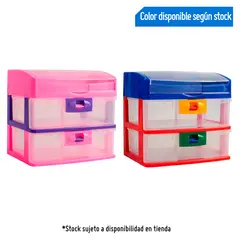 REYPLAST - Organizador de Escritorio con Tapa 2 Niveles