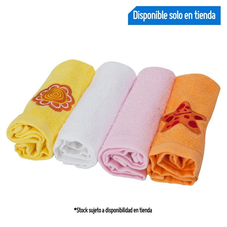 Setx4 Toallitas de Baño Infantiles de Algodón 27x27cm