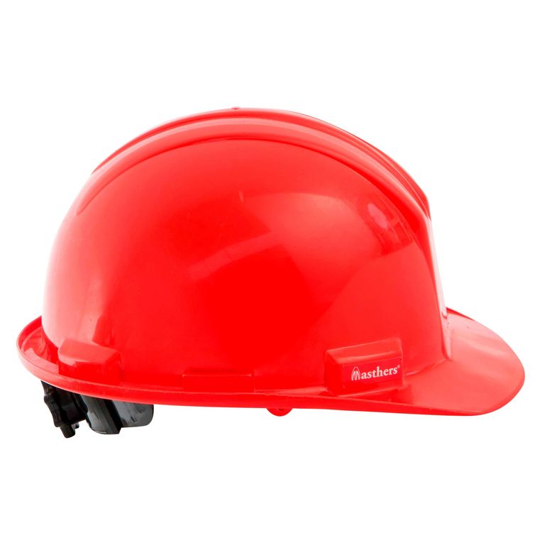 Casco de Seguridad Económico con Ratchet Rojo