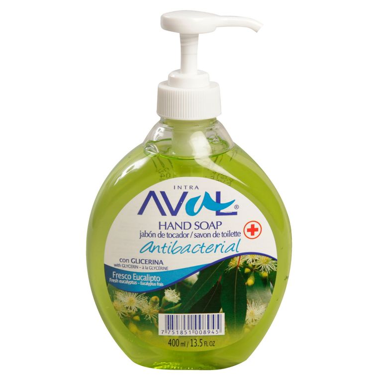 Jabón Líquido Antibacterial Eucalipto Aval 400 Ml