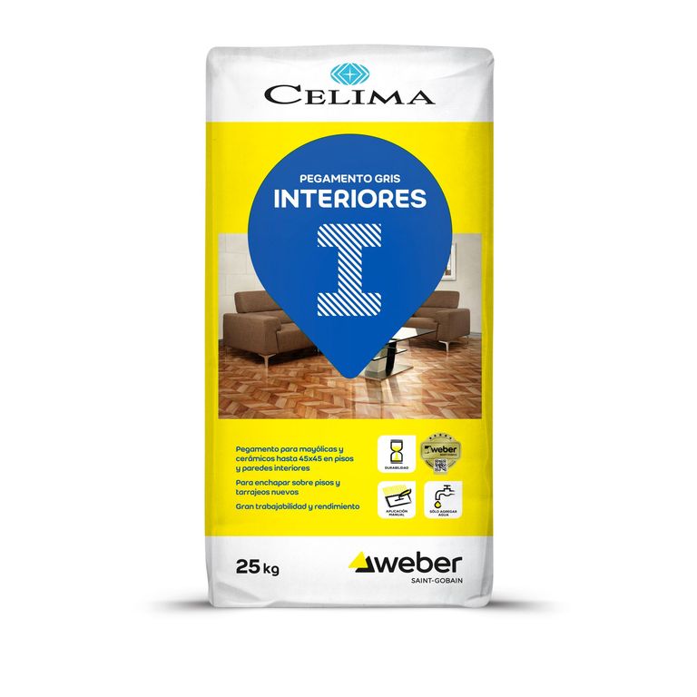 Pegamento para Cerámicas Celima Gris Interiores 25kg