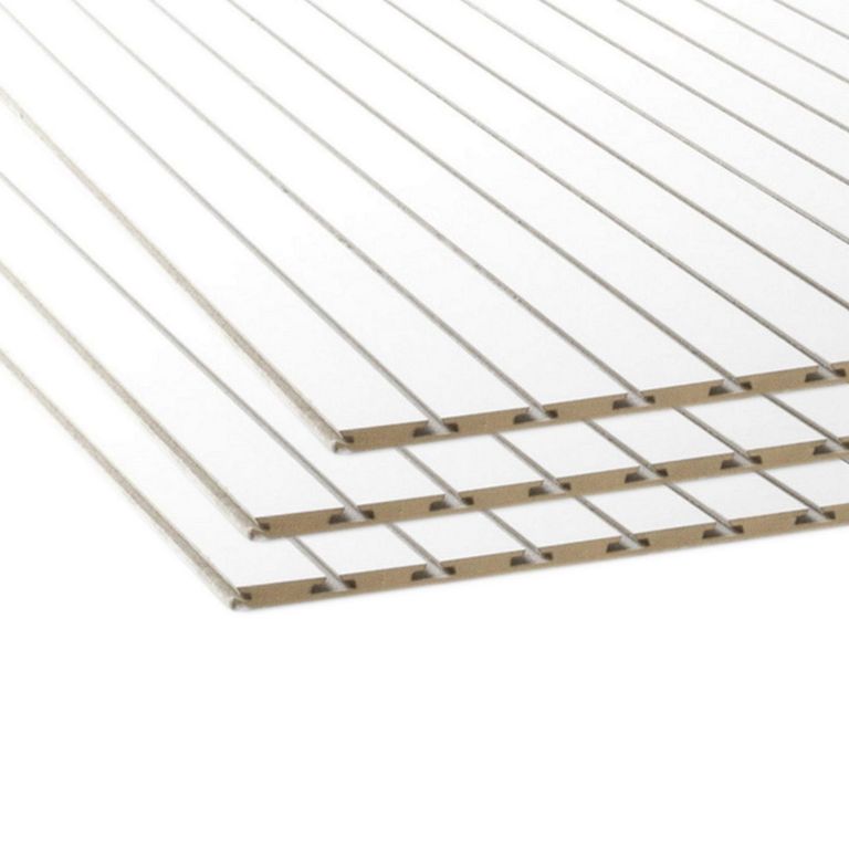 Tablero MDF Trupan Ranurado Blanco 18mm 1.52x2.44m