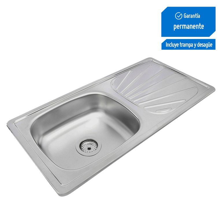 Lavadero de Cocina Record Acero Inoxidable 1 Poza Durainox 89.3x46cm
