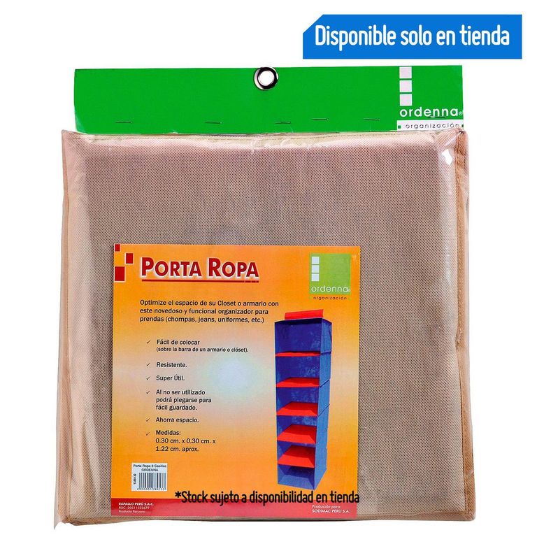 Organizador de Ropa 6 Divisiones Azul