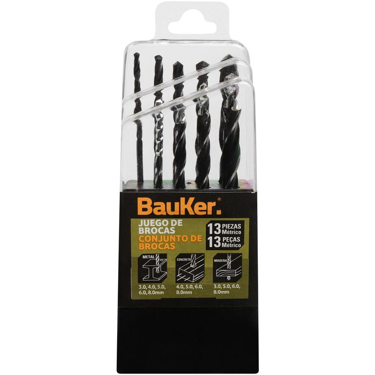 Set de Brocas Combinadas 13 Piezas Bauker