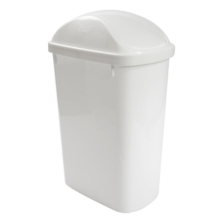 Papelera de Plástico con Tapa Vaivén Blanca 11.9L