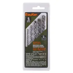 BAUKER - Set de Brocas para Concreto 5 Piezas