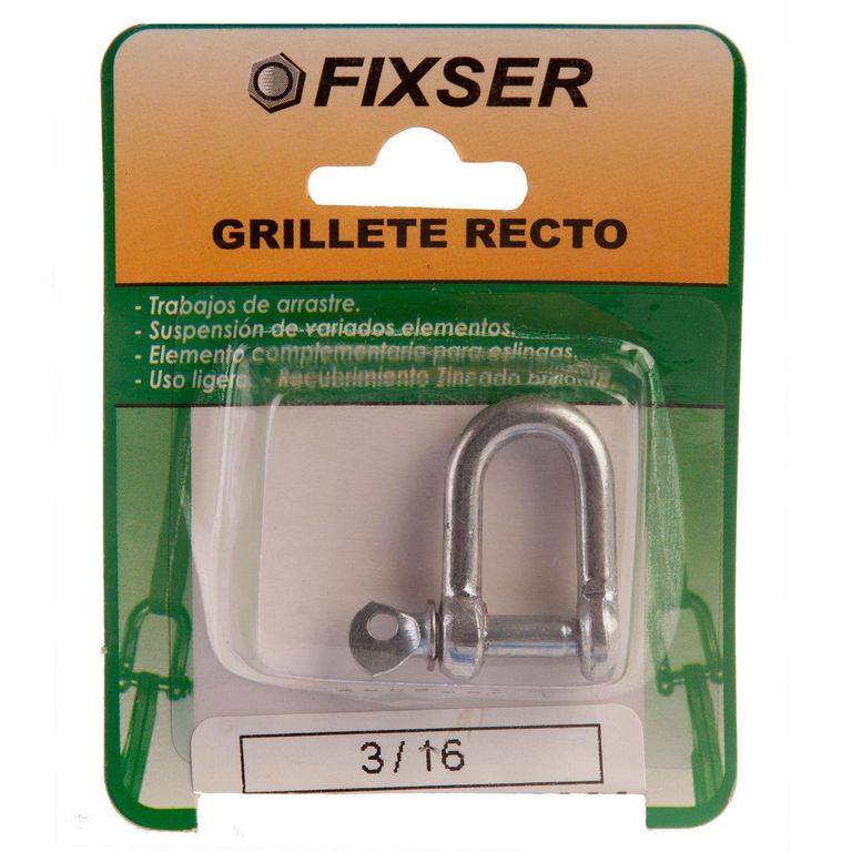 Grillete Recto de Metal 3/16"