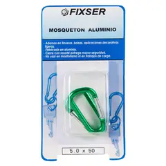 FIXSER - Mosquetón Aluminio 5.0x50 Verde 2 unid.