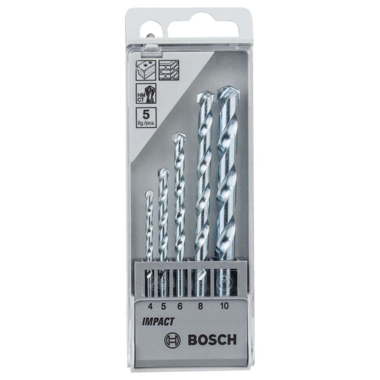 Set de 5 Brocas para concreto CYL-1 Ø4-5-6-8-10mm Bosch