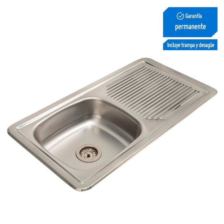 Lavadero de Cocina Record Acero Inoxidable 1 Poza Campeón 94x49cm
