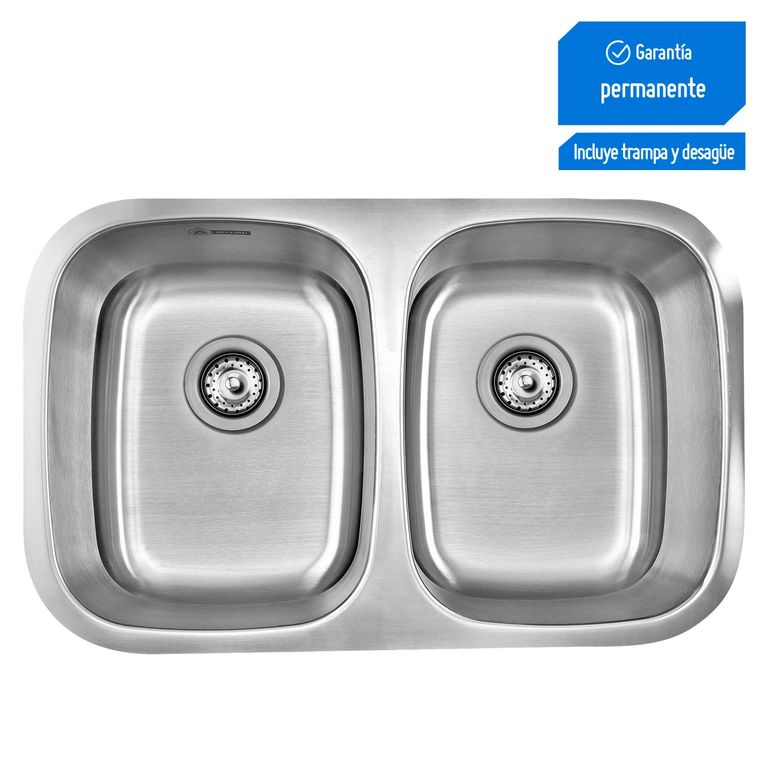 Lavadero de Cocina Record Acero Inoxidable 2 Pozas Atlantico 75x47.3cm