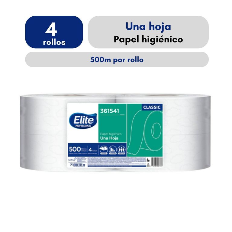 Papel Higiénico Jumbo Elite Industrial X4 Rollos 500M